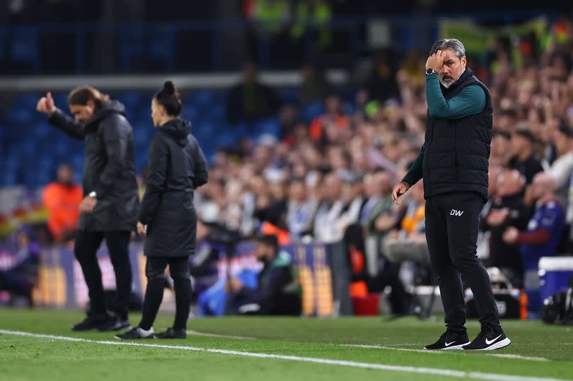 David Wagner at Elland Road in charge of his final game as Norwich boss