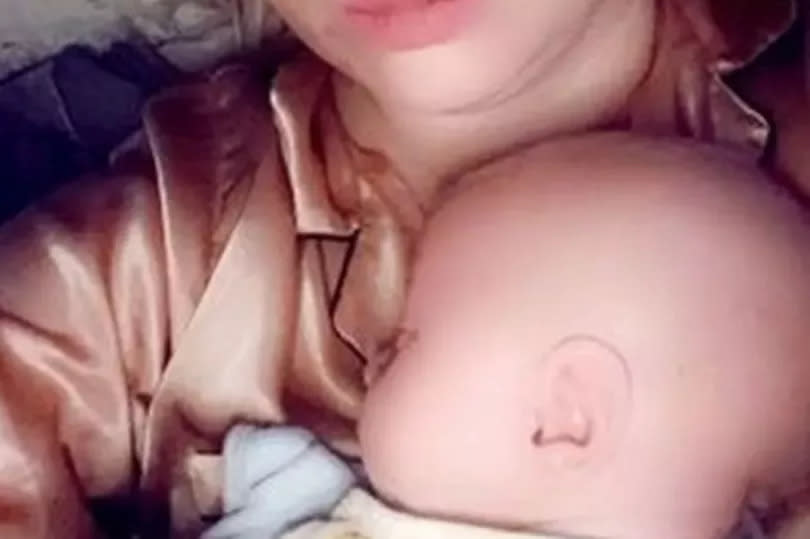 Bekah Smith with her baby son Calvin