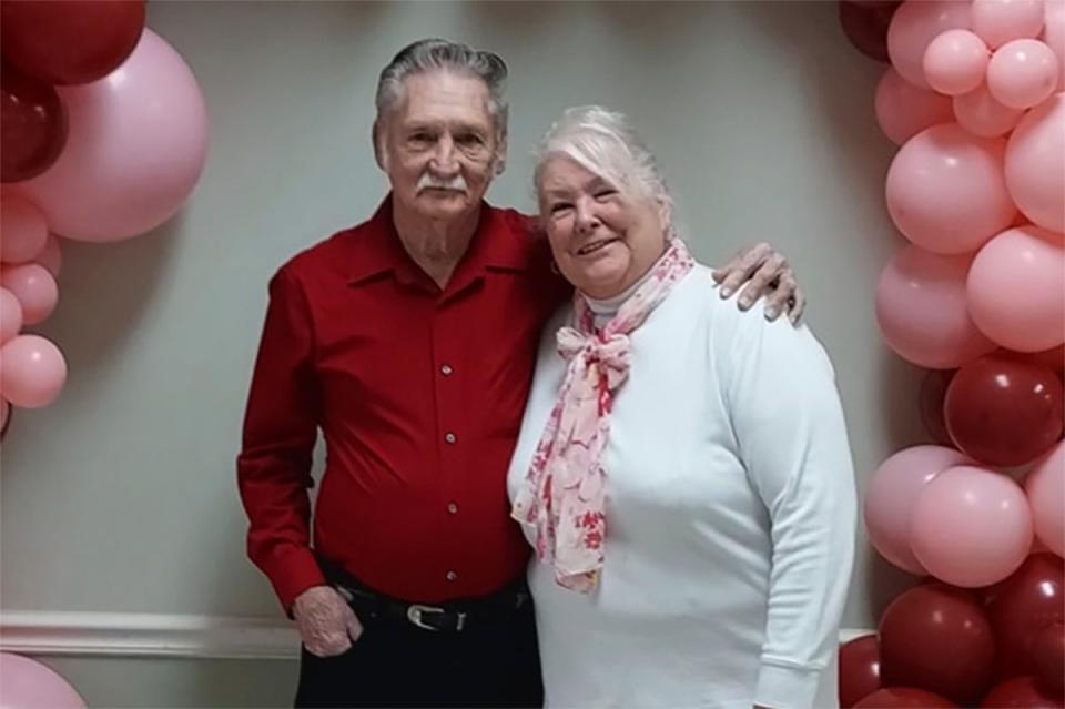 Marcia and Jerry Savage were found embracing one another after they were killed by a tree that fell and crushed their bedroom during Hurricane Helene (AP)