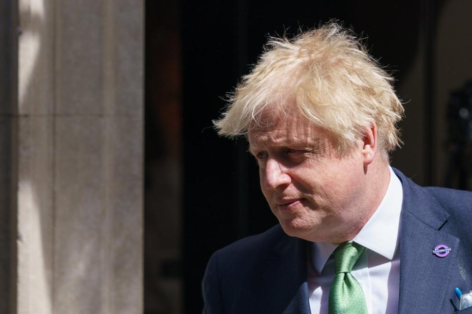 Prime Minister Boris Johnson departs 10 Downing Street, Westminster, London, to attend Prime Minister’s Questions at the Houses of Parliament (PA) (PA Wire)