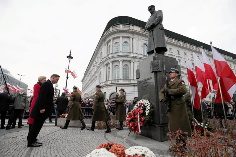 Polish President Duda attends a ceremony marking the National Independence Day in Warsaw