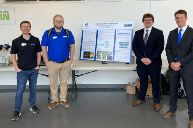 Engineering Team Lead Justin Krosschell and Senior Design Engineer Riley Hossman oversee design project at South Dakota State University