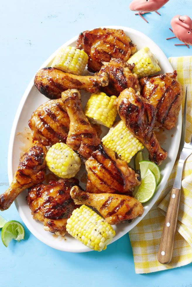 Apricot-Glazed Chicken and Corn