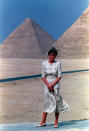 <p>Visiting Giza, Egypt, in May 1992. (PA)</p> 