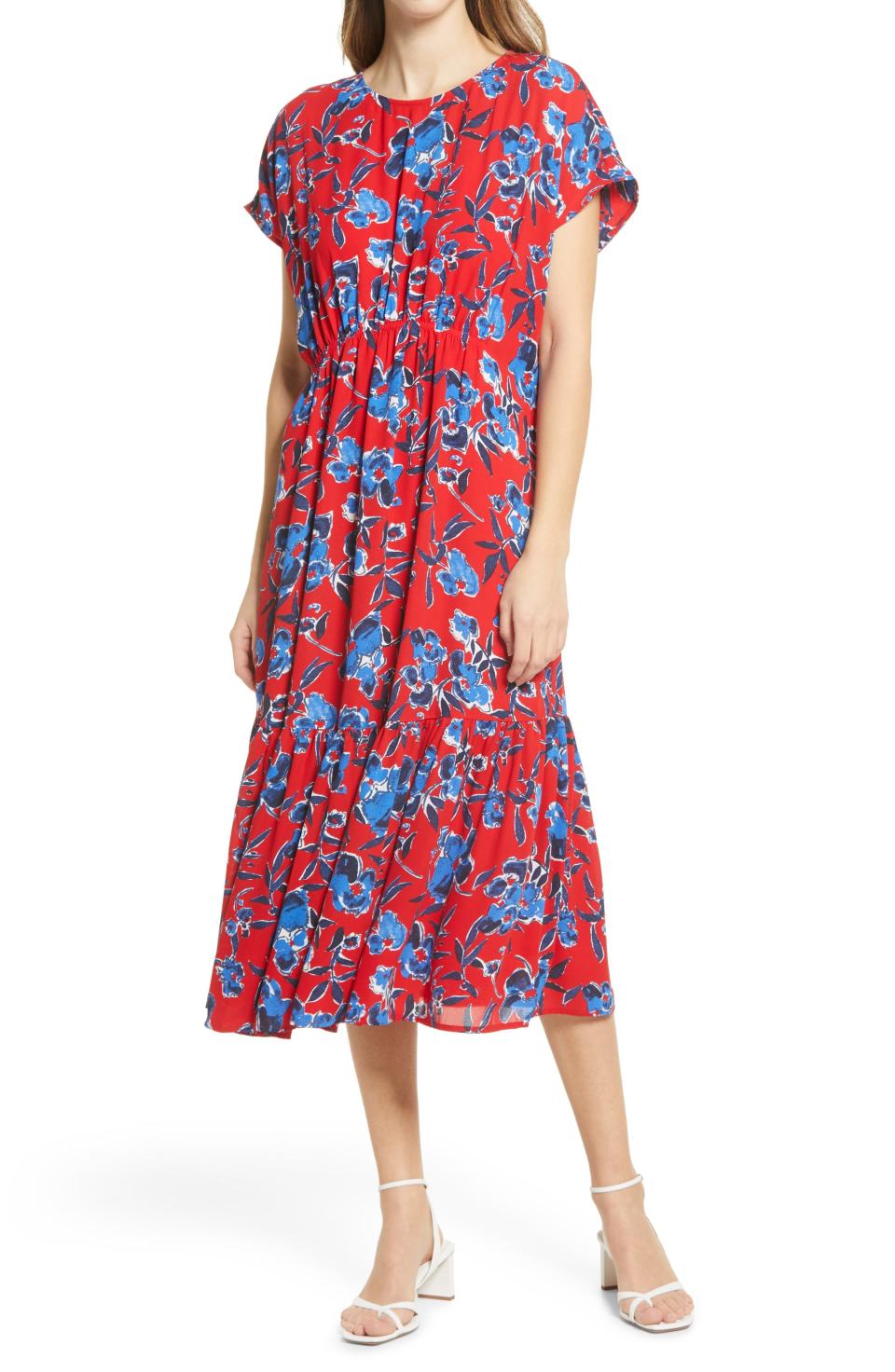 Floral Crepe Midi Dress