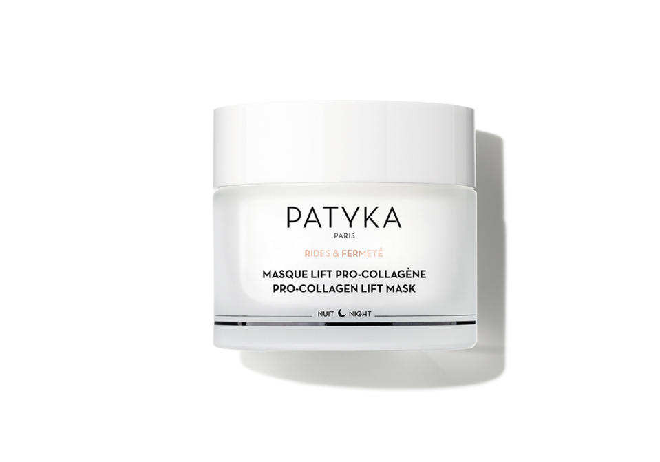 50 ml, 69 €<br><p><b>4. Raffermissant.</b> Une alternative végétale au rétinol. </p><br><a href="https://patyka.com/products/masque-lift-pro-collagene?variant=31789084344356¤cy=EUR&utm_medium=product_sync&utm_source=google&utm_content=sag_organic&utm_campaign=sag_organic&gclid=CjwKCAjw8-78BRA0EiwAFUw8LNaAZGEBctCl2RJ2Snad_bEUjpap3LG4y3XxXm0P4YjO1fE3P2mW9RoC0eMQAvD_BwE" rel="nofollow noopener" target="_blank" data-ylk="slk:Acheter;elm:context_link;itc:0;sec:content-canvas" class="link ">Acheter</a>