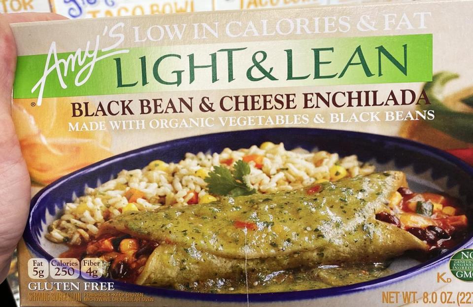 Healthier: Amy’s Light & Lean Black Bean & Cheese Enchilada