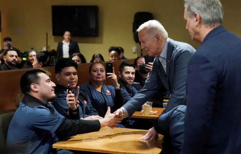 Biden meets culinary union members in Las Vegas