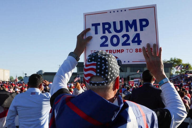 Foto del sábado de un mitin del expresidente de EEUU Donald Trump en Waco, Texas