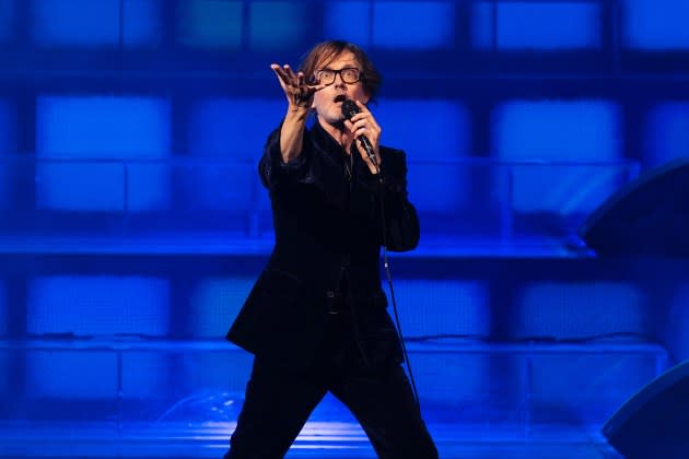 Jarvis Cocker of Pulp performs at Eventim Apollo on July 28, 2023 in London, England. - Credit: Burak Cingi/Redferns/Getty Images