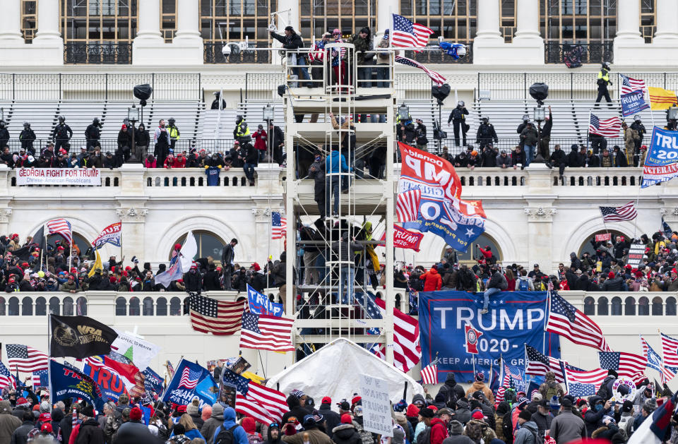 Trump supporters occupy the West Front of the Capitol and the inauguration stands during the Jan. 6 insurrection.  (Photo: Bill Clark via Getty Images)