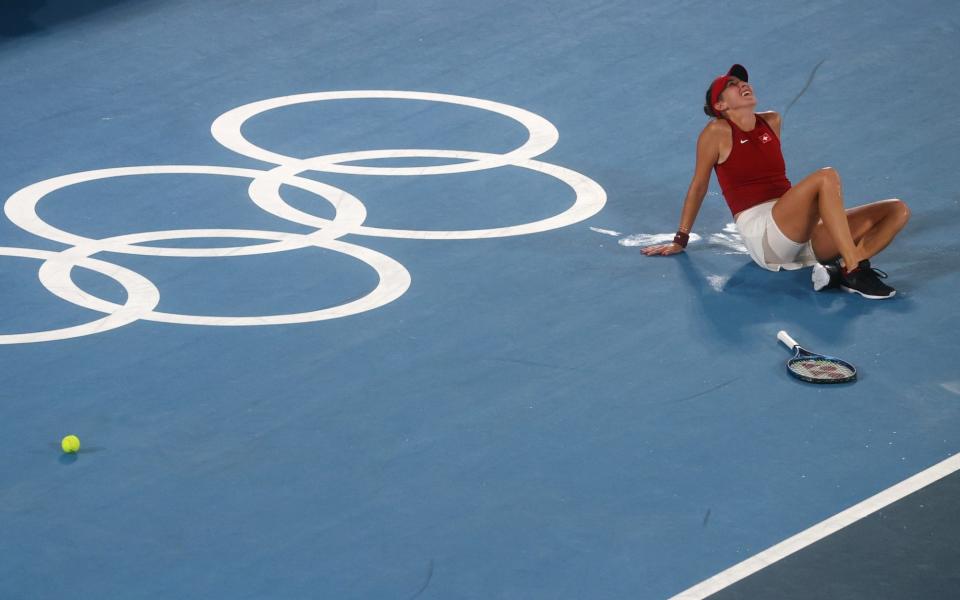 Belinda Bencic the moment she secured gold - Reuters