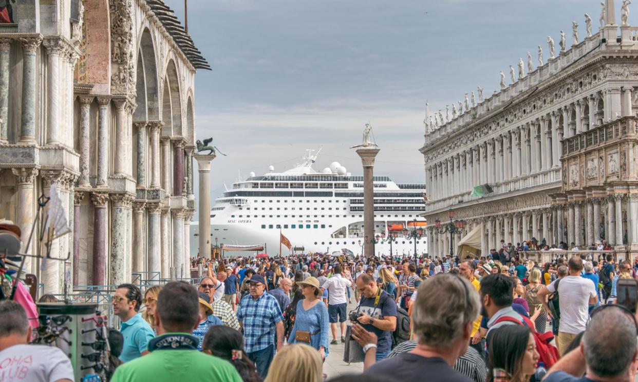 <span>St Mark’s Square in Venice, which is the first Italian city to charge an entrance fee for day trippers. The scheme will start on 25 April.</span><span>Photograph: Radoslaw Kisiel/Alamy</span>