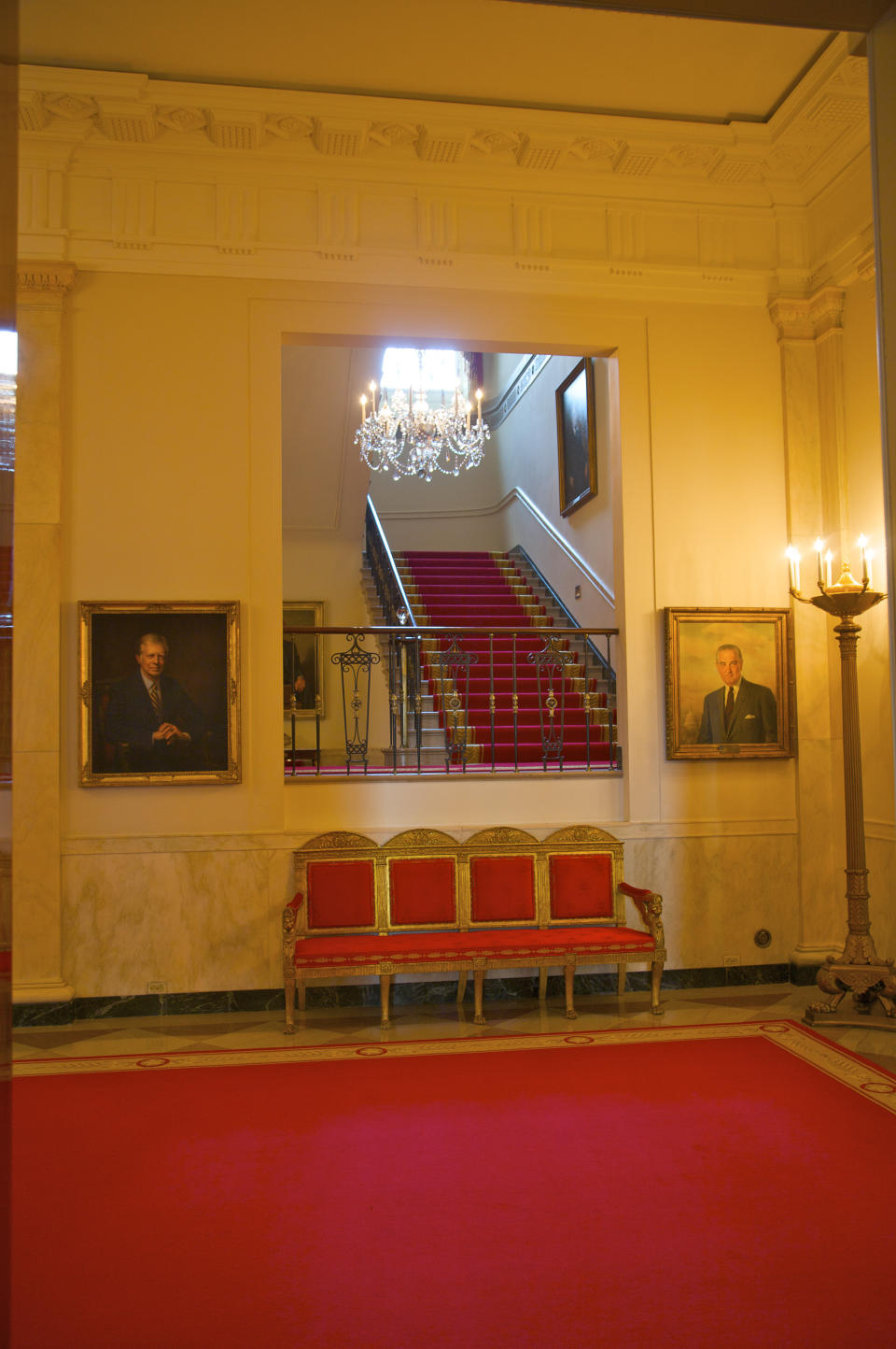 Presidential portraits inside the White House