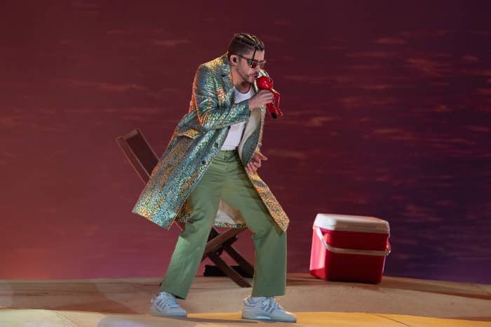 Bad Bunny performs at Estadio Azteca on Dec. 9, 2022, in Mexico City.