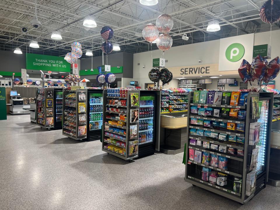 A look inside the reopened Fort Myers Beach Publix on May 25, 2023, after Hurricane Ian demolished the region in September.