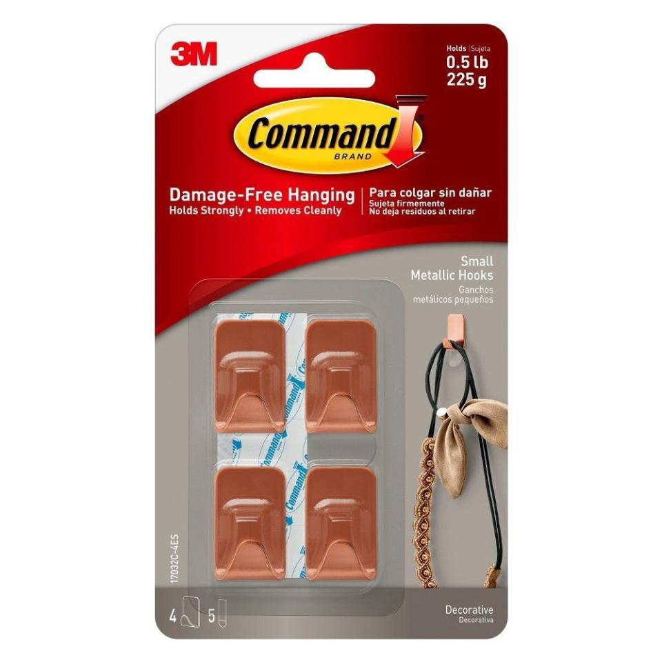 Command Small Metallic Hooks