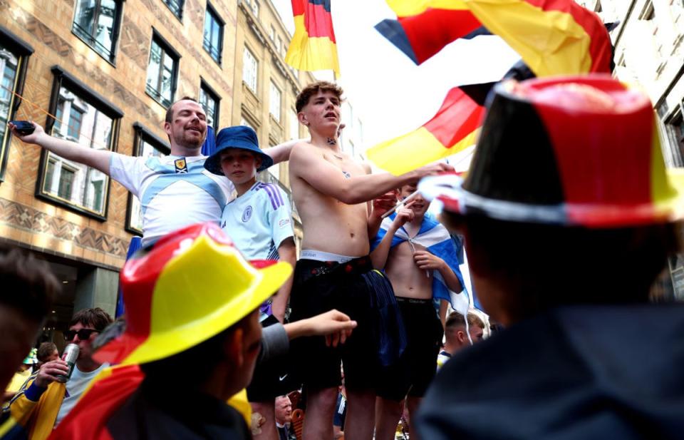 Germany fans joined in with the Tartan Army’s celebrations (Getty Images)