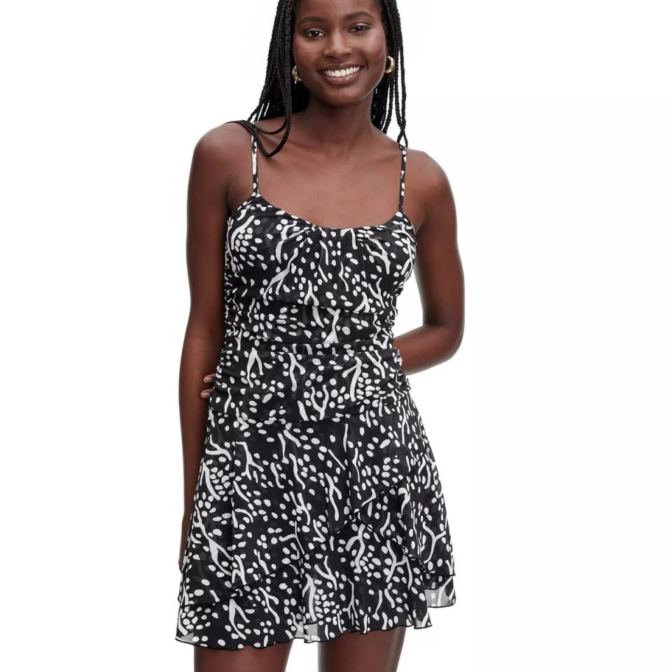 DVF for Target Strappy Mesh Sea Spots Black Mini Dress