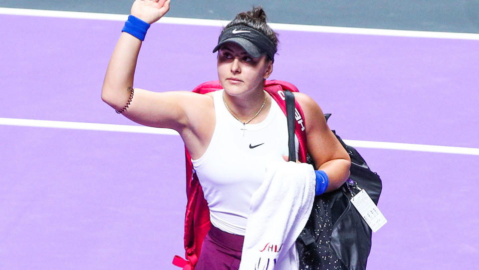 Bianca Andreescu, pictured here at the WTA Finals in October 2019. 