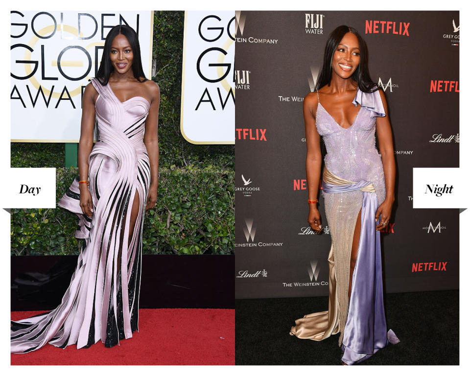 Naomi Campbell attends the 74th Golden Globe Awards and afterparty.