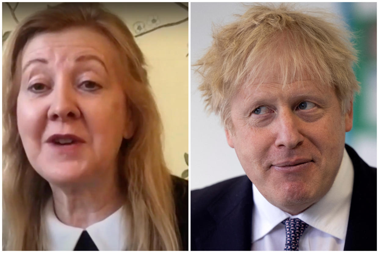 Victoria Borwick, who was one of Boris Johnson's deputies when he was mayor of London, questioned if £30,000 a year is enough to refurbish his flat. (Sky News/Getty Images)