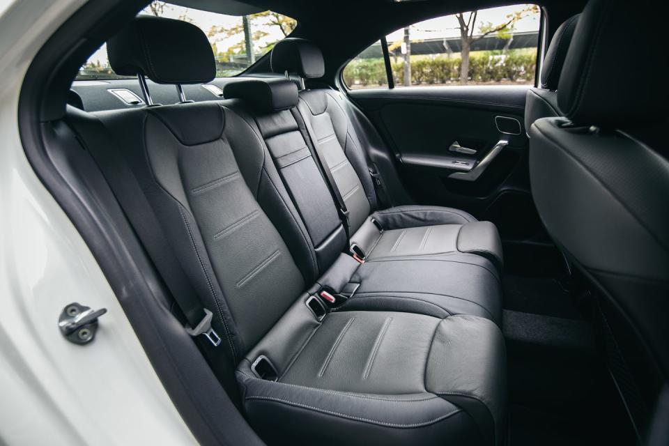 <p>Headroom and legroom are substantially greater in both rows, and the rear seat is not only usable but actually comfortable for two adults.</p>