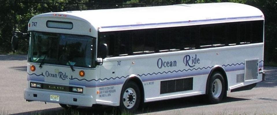 An Ocean Ride bus operated by the Ocean County Department of Transportation.