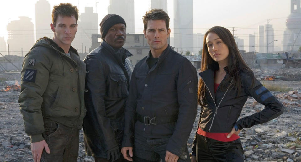 Jonathan Rhys-Meyers, Ving Rhames, Tom Cruise and Maggie Q in a still from <i>Mission: Impossible 3<i>. (Paramount Pictures)