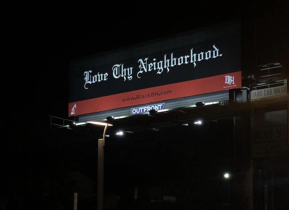 Black Beverly Hills' former 'Love Thy Neighborhood' billboard