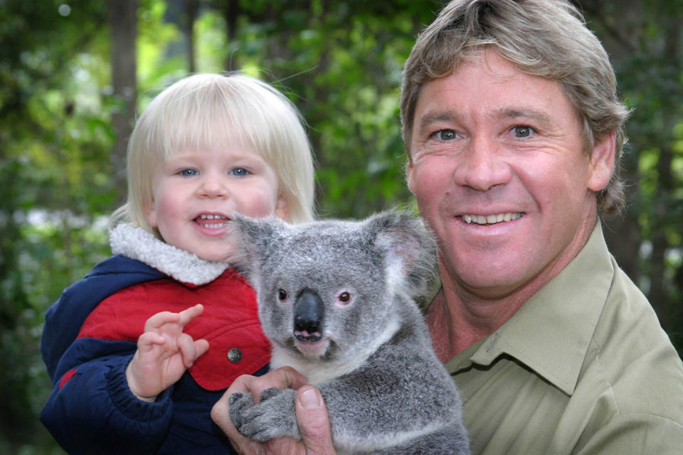 Robert Irwin with his father Steve Irwin