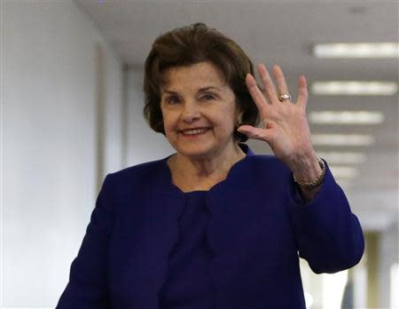 Senator Dianne Feinstein (D-CA), head of the Senate Intelligence Committee, walks into a closed hearing in Washington in this file photo from March 11, 2014. REUTERS/Gary Cameron