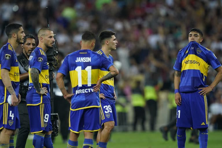 La desazón de Boca tras la derrota: Figal, Benedetto, Janson, Taborda y Langoni se lamentan