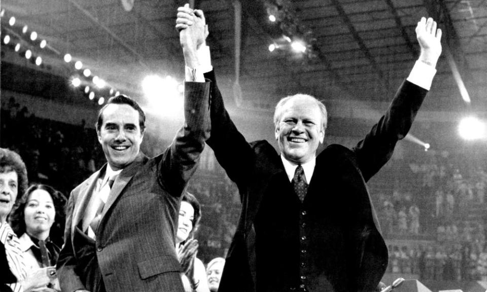 Dole and President Gerald Ford during the Republican National Convention in Kansas City in 1976.