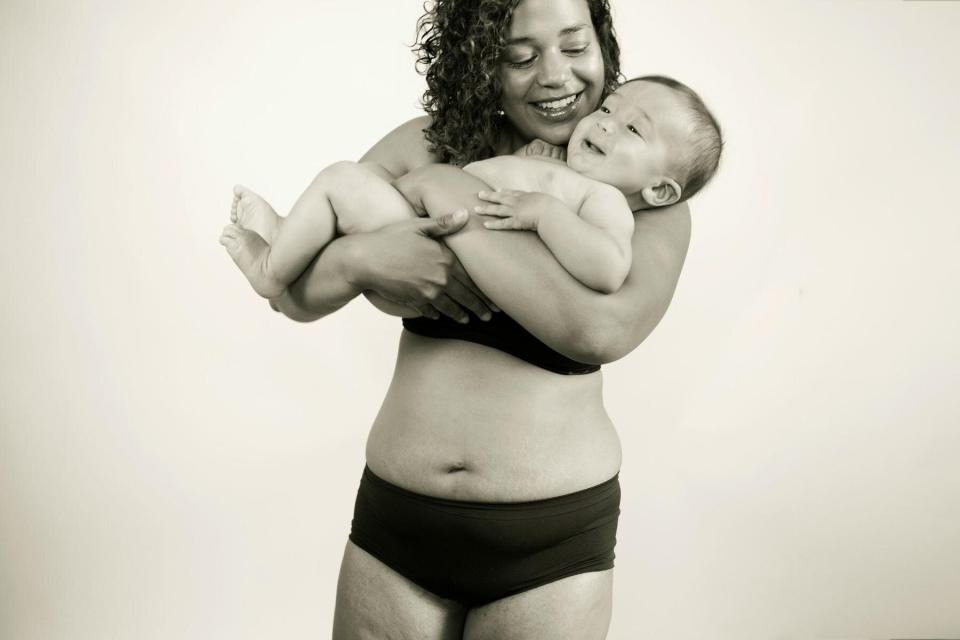 4th trimester bodies project photo of mother with young baby