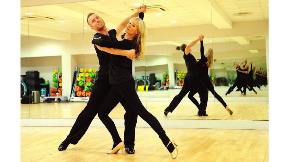 Denise Van Outen and James Jordan rehearsing on Strictly 