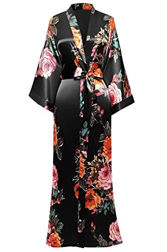 17) Long Floral Bridesmaid Robe