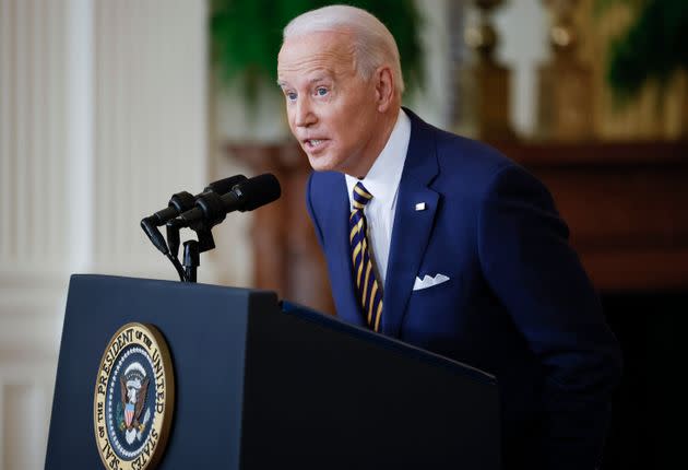 U.S. President Joe Biden answers questions during a news conference in the East Room of the White House on Jan. 19 in Washington, D.C. (Photo: Chip Somodevilla via Getty Images)