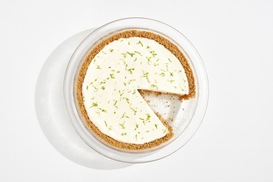 Your favorite cocktail in pie form—what's not to love? Just keep in mind that you'll need to freeze the pie at least 8 hours, preferably overnight, for the ideal texture, so be sure to plan ahead. <a rel="nofollow noopener" href="https://www.bonappetit.com/recipe/frozen-margarita-pie?mbid=synd_yahoo_rss" target="_blank" data-ylk="slk:See recipe.;elm:context_link;itc:0;sec:content-canvas" class="link ">See recipe.</a>