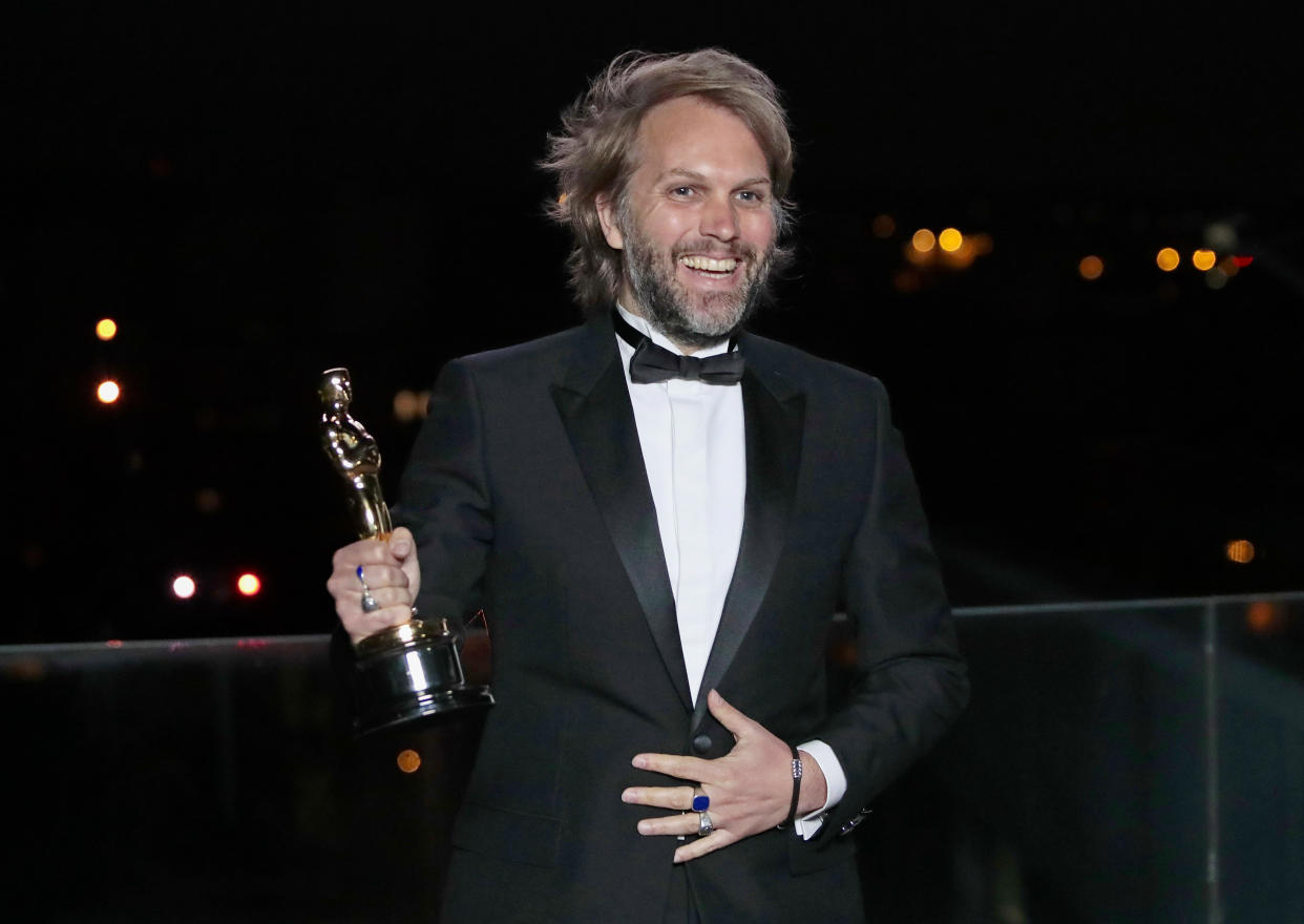 Florian Zeller won the Oscar for Best Adapted Screenplay for 'The Father', alongside co-writer Christopher Hampton. (Lewis Joly-Pool/Getty Images)