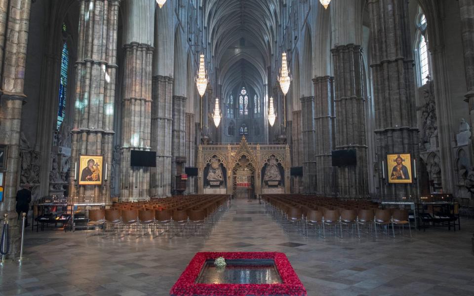 The grave of the Unknown Warrior is located in the west nave of Westminster Abbey - Getty Images