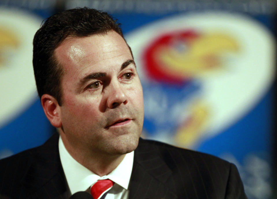 Kansas athletic director Sheahon Zenger was fired on Monday. (AP Photo/Orlin Wagner File)