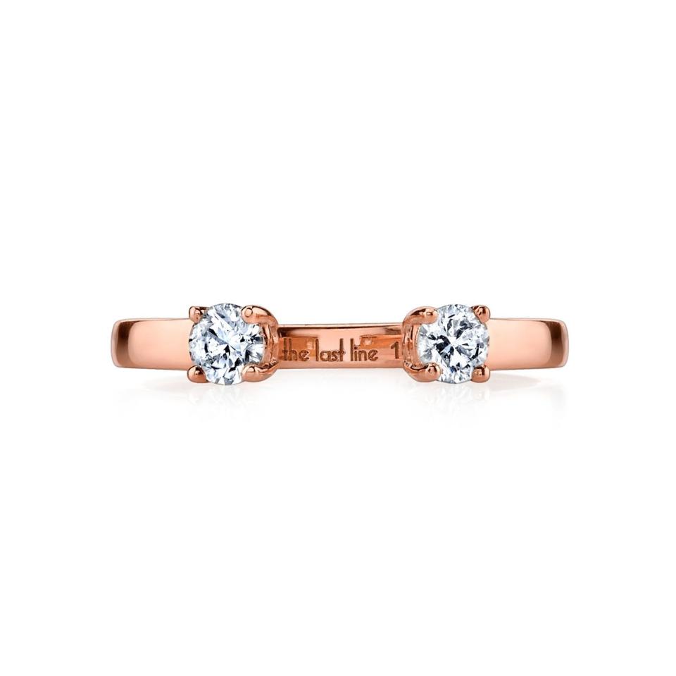 7) 14k Rose Gold Open Solitaire Diamond Ring