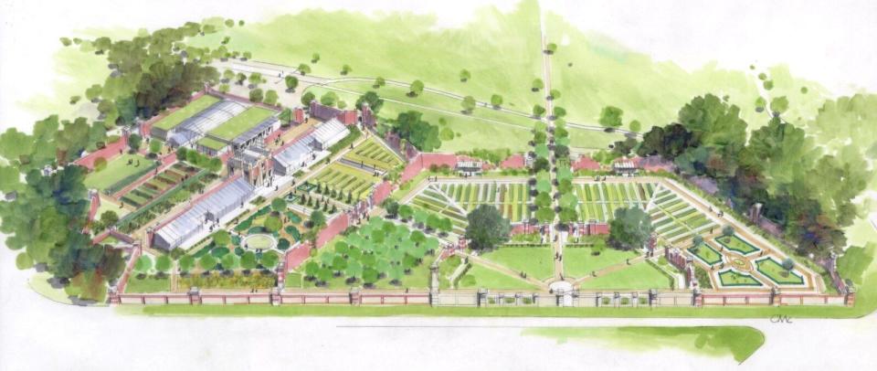 Concept aerial view of the revitalised Walled Garden at Harlaxton Manor (Photo: Submitted)