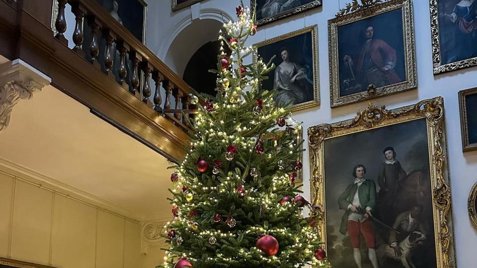 large christmas tree in home 