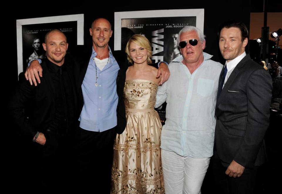 <div class="inline-image__caption"><p>(L-R) Actor Tom Hardy, director/writer/producer Gavin O'Connor, actors Jennifer Morrison, Nick Nolte and Joel Edgerton pose at the premiere of Lionsgate Films' <em>Warrior</em> at the Cinerama Dome Theatre on September 6, 2011, in Los Angeles, California. </p></div> <div class="inline-image__credit">Kevin Winter/Getty</div>