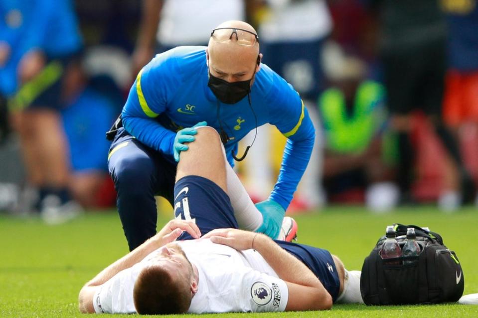 Eric Dier was forced off injured in the first half (REUTERS)