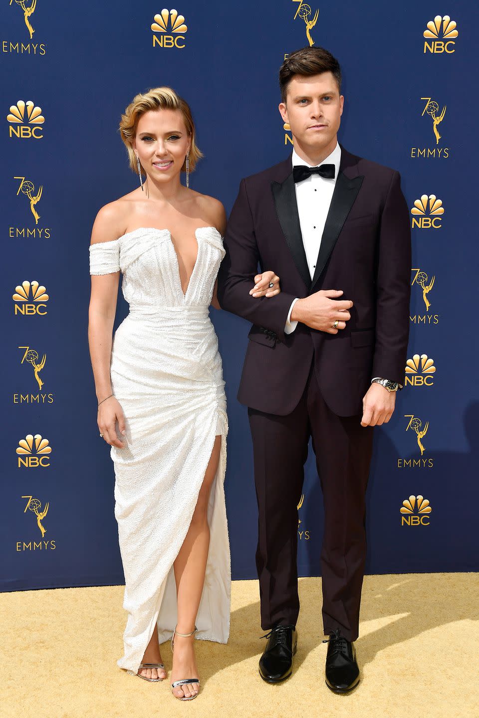 <p>Scarlett Johansson and Colin Jost</p>