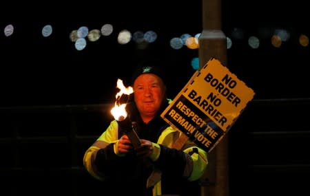 Candlelit vigil on the border between Ireland and Northern Ireland