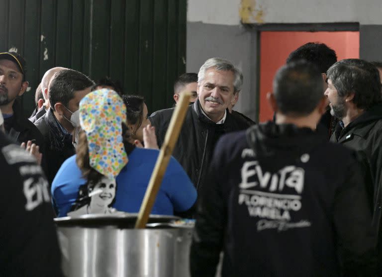 El presidente Alberto Fernández en el acto de Florencio Varela